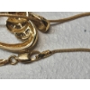 Image 4 : 14K Yellow Gold 16" Snake Chain with Heart Pendant TW: 7.7g