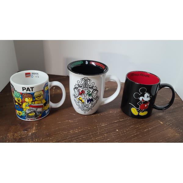 (3) Collectible Mugs - Harry Potter, Mickey Mouse & Lego Orlando