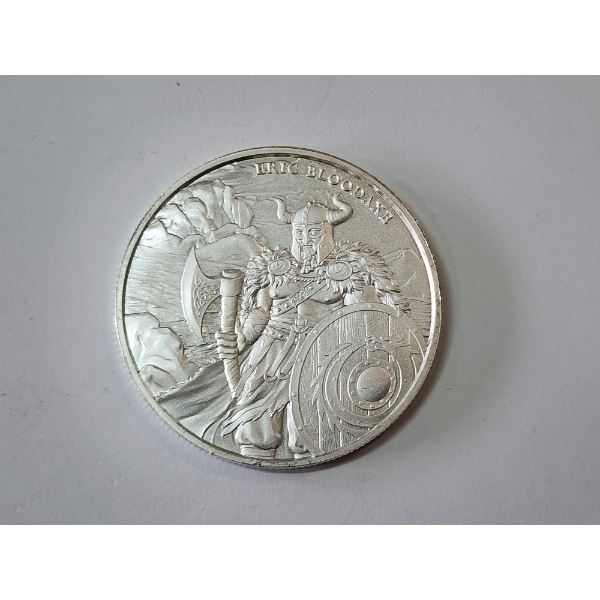 Legendary Warriors Viking King Eric Bloodaxe - 1 Troy Ounce .999 Fine Silver Round