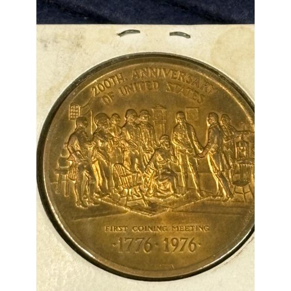 US BICENTENNIAL OF INDEPENDENCE 1776-1976 Medal - 200th Anniversary - First Coining Meeeting
