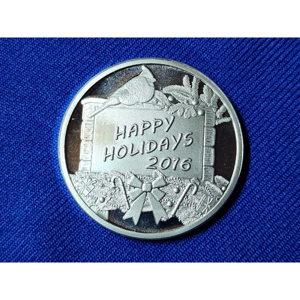 Happy Holidays 2016 Silver Round - 1 Troy oz .999 Fine Silver