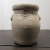Image 6 : Rowe Pottery Works 1993 Handmade Crock or Jar Ft. Painted Basket Image~ Standing About 7 Inches Tall