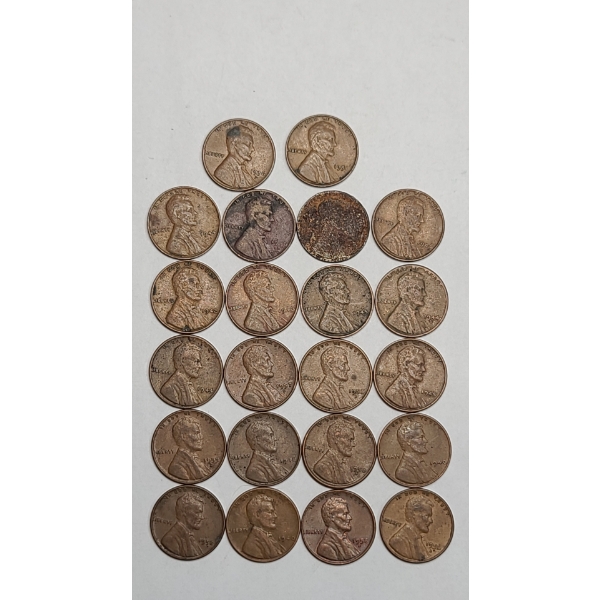 Assorted Years/Mint Marks Lincoln Wheat Cents - Face Value: $0.22