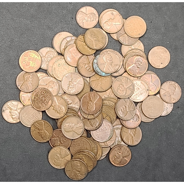 Assorted United States 1950's Lincoln Wheat Cents - Face Value: $1.00