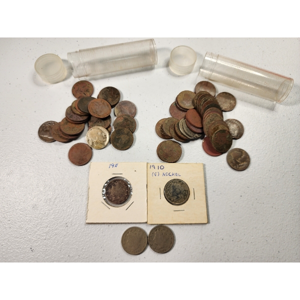 Nice Lot of Assorted Nickels! x21 Buffalo in Tube, 31 "V" in Tube, 4 Loose "V" FV: $2.80