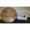 Image 1 : 2 Pc Offering - Antique 17 x 7 Cheese Box & Metal 12 x 8 x 6 Egg Crate - See Pics