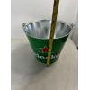 Image 2 : Metal Heineken 8" By 9" Bucket With Handle - Brand New