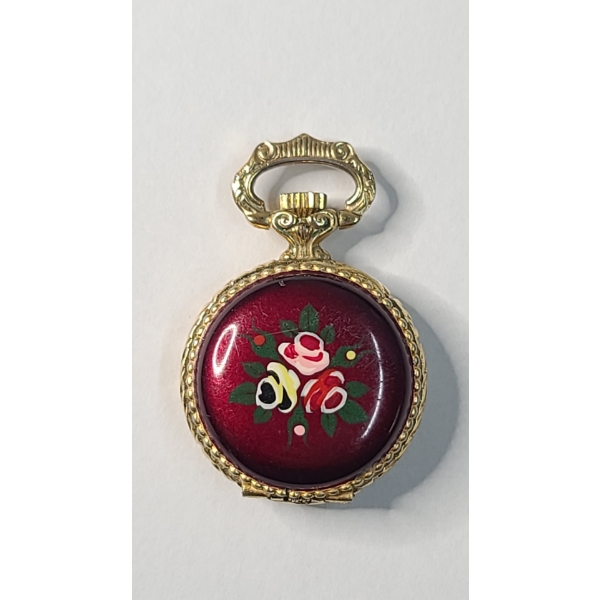 Vintage Louis Frey Ladies Enamel 1 Jewel Unadjusted Swiss Manual Wind-Up Pocket Watch - Untested
