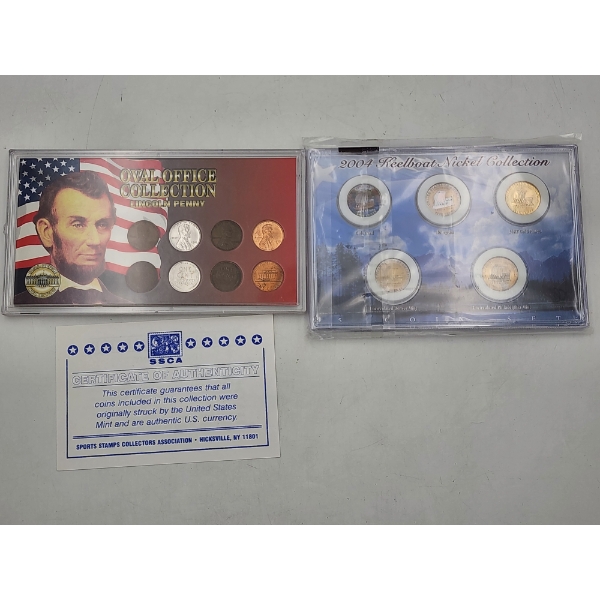 Lincoln Penny Collection & 2004 Keelboat Nickel Collection in Display Slabs