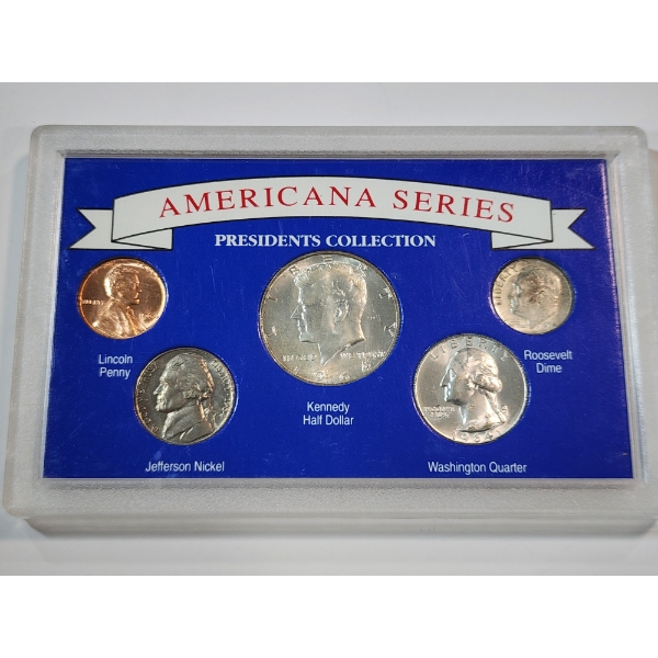 "Americana Series" Presidents Collection Coin Display Including $0.85 in 90% Silver