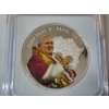 Image 2 : IGS GRADED PR70 DCAM Colorized 2005 John Paul 2 .999 Silver Clad Coin