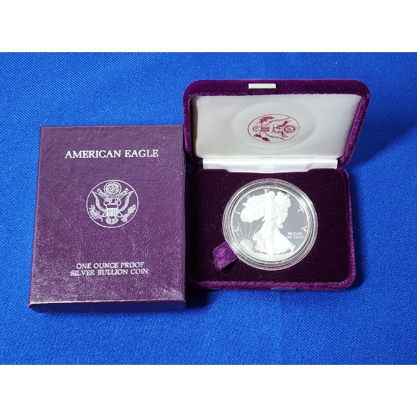 1986-S American Silver Eagle Proof 1 oz .999 Fine Silver w/ Box 