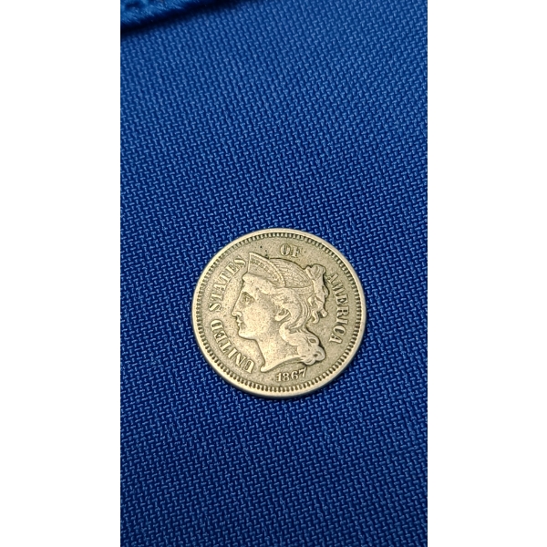 1867 3 Cent Nickel From The Philadelphia Mint 