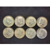 Image 1 : Eight 40% Silver Kennedy Half Dollars - $4 Face Value