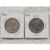 Image 1 : 2 Walking Liberty 90% Silver Half-Dollar Coins - AFV $1
