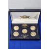 Image 1 : 1999 U.S. 24K Gold-Plated State Quarter Collection, 5 Coins in Display 