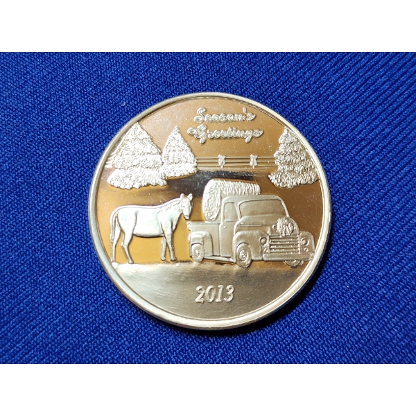 "Season's Greetings" 2013 - 1 Troy oz .999 Fine Silver Round