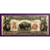 Image 1 : RARE 1901 US $10 Large "BISON" Note  FR-122 - Speelman / White Signatures - Very Fine 