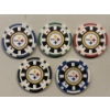 Image 1 : NFL Pittsburgh Steelers - Clay Poker Chip Set - Mint Condition - Complete Set 5 Chips