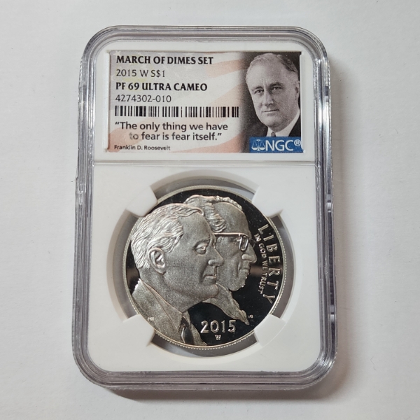 NGC PF69 ULTRA CAMEO 2015-W March of the Dimes 90% Silver Coin 