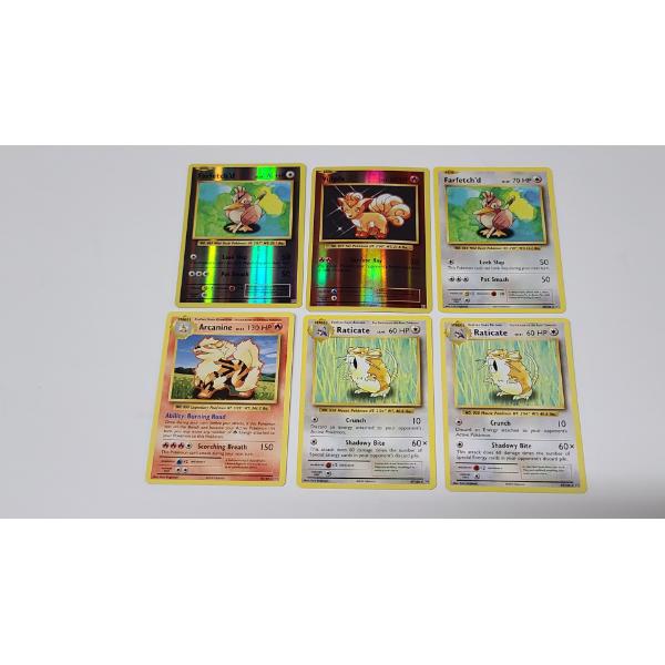 Assorted Pokémon TCG Cards Including Holos & Rares: Farfetch'd, Vulpix, Raticate & Arcanine 