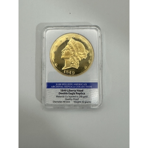 1849 Liberty Head Double Eagle Replica Archival Edition