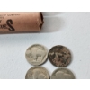 Image 5 : Lot of U.S. Coins Including 2 Rolls of Wheat Pennies, Buffalo and "V" Nickels Face Value: $1.30