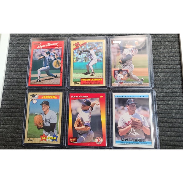 (6) Assorted Year/Card Type Roger Clemens Boston Red Sox Baseball Cards