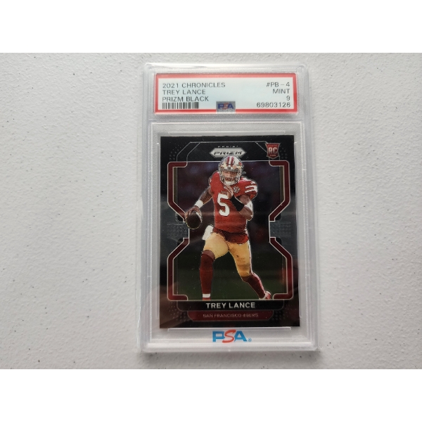 2021 Panini Chronicles Trey Lance Prizm Black Rookie Card - PSA #PB-4 Mint 9 