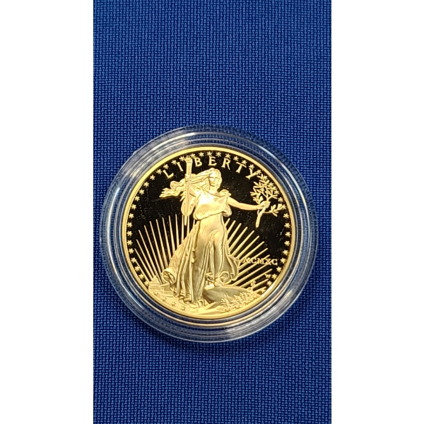 United States Mint 1990-W $50 Dollar 1 Oz Fine Gold American Eagle Proof Coin In Capsule