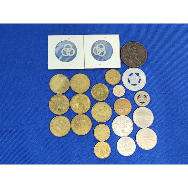 Lot of Various Coins & Tokens Including "Iron Mike", Seaworld, Arch Street Carwash & more!
