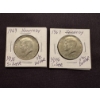 Image 1 : 2 - United States Kennedy 40% Silver Half Dollars - Excellent Condition