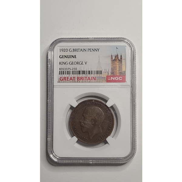 NGC Certified 1920 King George V Great Britain Bronze Penny 