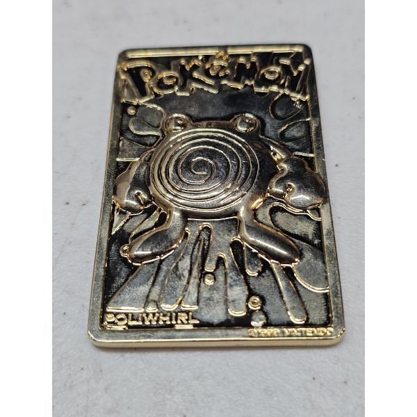 Pokemon Gold Plated Burger King Edition Trading Card with Protective Case - Poliwhirl
