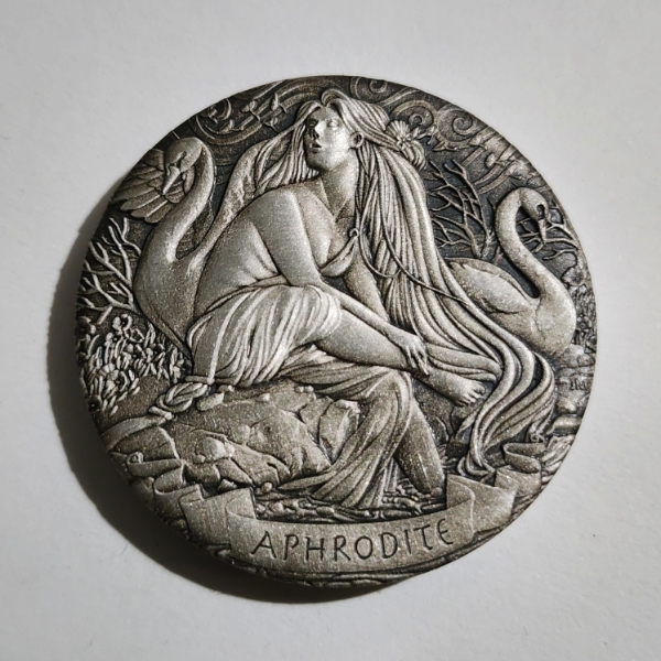 Perth Mint 2017 Gods of Olympus Aphrodite 2 Oz .999 Fine Silver High Relief Coin FROM 12 COIN SET!