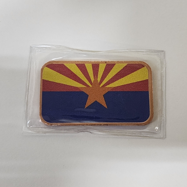 Arizona State Flag Colorized Copper Bar - 1 AVP oz .999 Fine Copper - Sealed 
