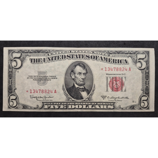 RARE U.S. Currency - 1953C $5  STAR NOTE