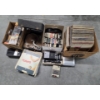 Image 1 : Vintage Media Collection Including Record Player, VHS Tapes, 8 Tracks, Vinal Albums, CED Movie Disks