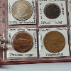 Image 7 : Large Red Binder with Two Pages of Assorted Tokens, Medals, Commemoratives - See Photos! 