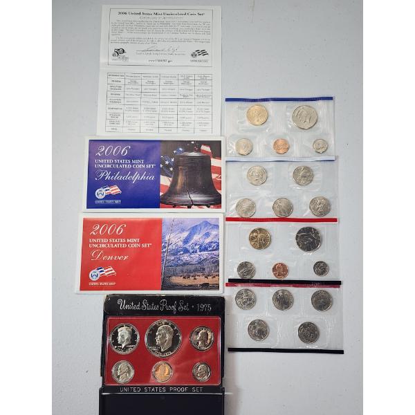 United States Mint 2006 P&D Uncirculated Coin Set & 1975 Proof Set