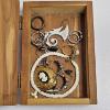 Image 1 : Vintage Wooden Box Filled With Ornate Cameo And Silver Tribal Jewelry Collection
