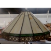 Image 2 : Leaded Stained Glass 18 Panel Table Lamp With Filigree Border Trim  27" Overall Ht (1 of 2)