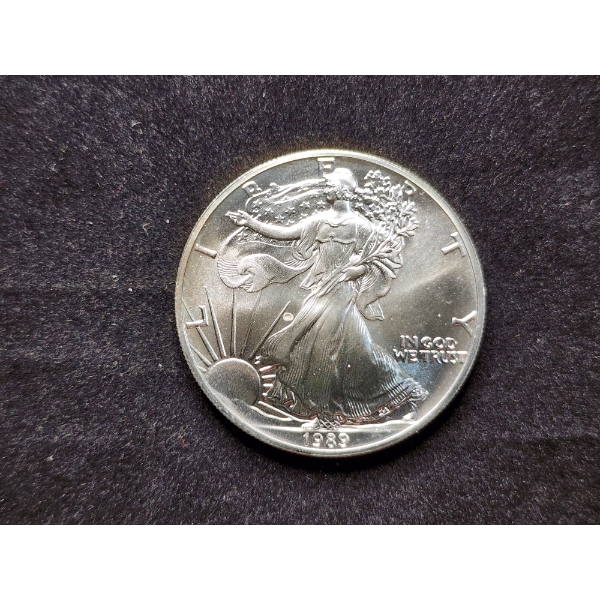 1989 American Eagle 1 Oz Fine Silver Dollar Bullion Round 