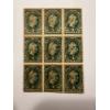 Image 1 : Rare Early 1914 One Dollar U.S. Internal Revenue Stamps - Block Of 9 - Excellent Condition