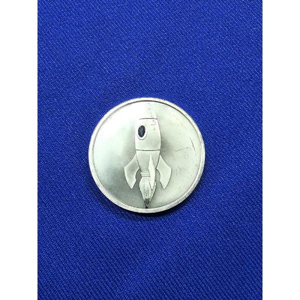1 oz .999 Fine Silver Rocket Emoji Round