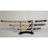 Image 1 : 3-Piece Decorative Japanese-style Sword Set with 3-Tier Stand