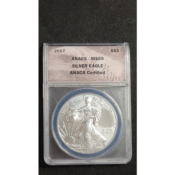 ANACS 2017 MS69 1 oz 999 Fine Silver American Eagle