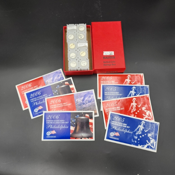 Nice Coin Lot! $100 FV in Assorted Kennedy Halves & (8) U.S. Mint Uncirculated Sets - See Pics! 