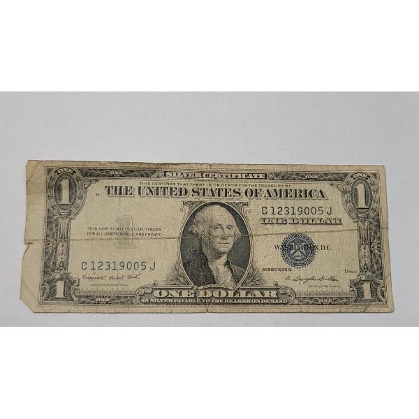United States Series 1935 G $1 Silver Certificate With Smith And Dillon Signatures