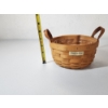 Image 5 : Longaberger "Autumn Tour" Round Button Basket with Leather Handles and Liner - Excellent Condition 